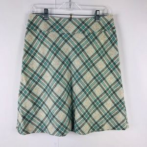 Talbots Plaid Wool Lined Pencil Skirt